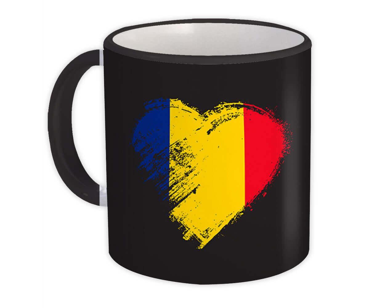 Primary image for Romanian Heart : Gift Mug Romania Country Expat Flag Patriotic Flags National