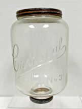 Antique Arcade Crystal Glass Top Wall Mount Coffee Grinder No 3 Jar Only B - $84.15