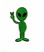 UFO ALIEN EXTRATERRESTRIAL PEACE IRON ON PATCH 3.5&quot; SEW EMBROIDERED ET G... - $4.70