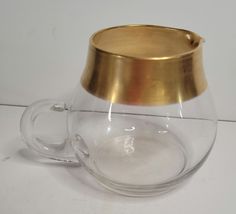 Glastonbury Lotus Tiara Creamer with Gold Band at the Top image 2