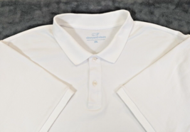 Vineyard Vines Shirt Men&#39;s Short Sleeve 2XL White Cotton Knit Polo Golf Casual - £18.16 GBP