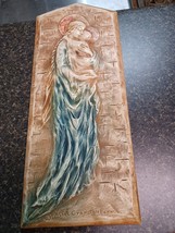 Alice Cranston Fenner Wall Tile 3D Madonna &amp; Child 19&quot; Chalkware 1946 - $74.24