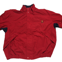 Vintage 90s Chaps Ralph Lauren Men&#39;s XL Red Zip Windbreaker Jacket Crest Logo - £27.07 GBP