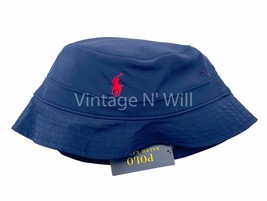Polo Ralph Lauren L/XL Newport Navy Blue Red Pony The Earth Packable Buc... - $46.08