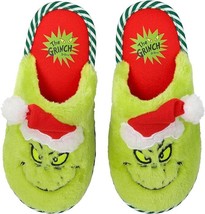 Il Grinch Felpa Gomma Fondo Vacanza Pantofole Donna Taglie 5-6, 7-8 O 9-10 Nwt - £26.08 GBP