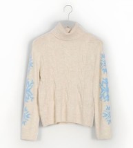 NEW 1.State Women’s Cable Snowflake ❄️ Sweater Size Large Beige NWT - £79.23 GBP