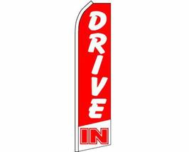 Drive In Red/White Swooper Super Feather Advertising Flag - £11.89 GBP