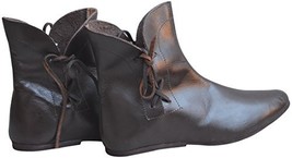 Medieval Gothic Handmade Leather Boots ABS (Brown, 9) - £53.55 GBP