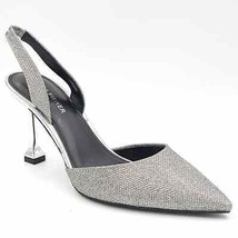 Marc Fisher Women Slingback Pump Heels Hadya2 Size US 6.5M Silver Glitter - £31.50 GBP