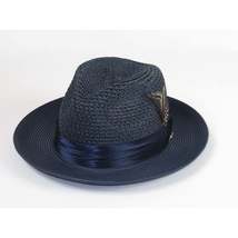 Men's Summer Spring Braid Straw style Hat by BRUNO CAPELO JULIAN JU907 Navy image 7