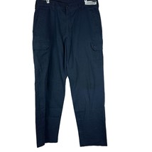 Cintas Men&#39;s ComfortFLEX Blue Workwear Cargo Pants Size 34 FLAW - £18.38 GBP