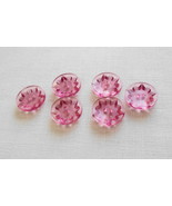 &#39;Six Sewing Craft Lucite Small Pink Buttons with Cut-out Pattern-Free Sh... - $112.32 MXN