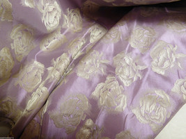 White Rose Floral on Purple Silk Blend Jacquard Fabric Round circle 84&quot; ... - £46.93 GBP