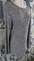 89th &amp; Madison Designer Women Large Dark Gray Heather Tunic Sweater Point Hem - £14.05 GBP