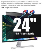 Magnetic Computer Privacy Screen 24 inch, Hanging Privacy Screen Open Box - £52.11 GBP