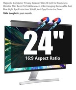 Magnetic Computer Privacy Screen 24 inch, Hanging Privacy Screen Open Box - $69.18