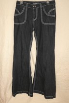 Cache Contour Collection Black Wide Leg Denim Jeans w/Tags SIze 6 - £27.35 GBP