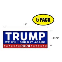 5 PACK 3.375"x9" TRUMP WE WILL BUILD IT Sticker Decal Humor Funny Gift B... - $6.53