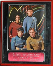 Star Trek Cast Signed Photo Plaque X4 - W. Shatner, L. Nimoy, ++ 12&quot;x 15&quot; w/coa - £671.60 GBP