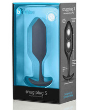 B-Vibe Weighted Snug Plug 3 - 180 g Black - £43.63 GBP