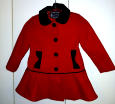 ROTHSCHILD GIRL&#39;S RED/BLACK COAT W/HAT-S(4)-VERY NICE-BARELY WORN-WASHABLE - €25,06 EUR