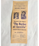 Grand Opera Barber of Seville poster 1920s Bishop McDonnell High School ... - £19.42 GBP