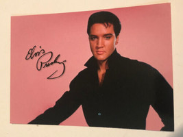 Elvis Presley Postcard Elvis In Black Shirt Pink Background - £2.60 GBP