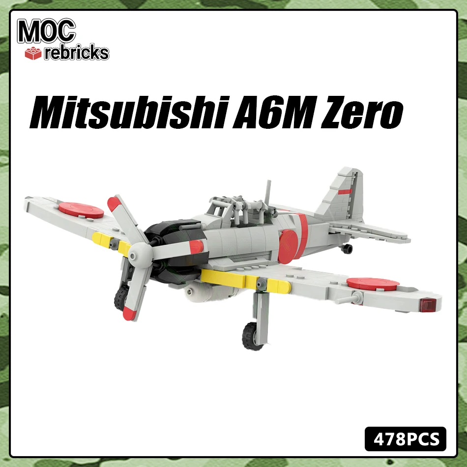 WW2 Military Fighter Series A6M Zero Aircraft MOC Building Block Model Brick - £82.90 GBP