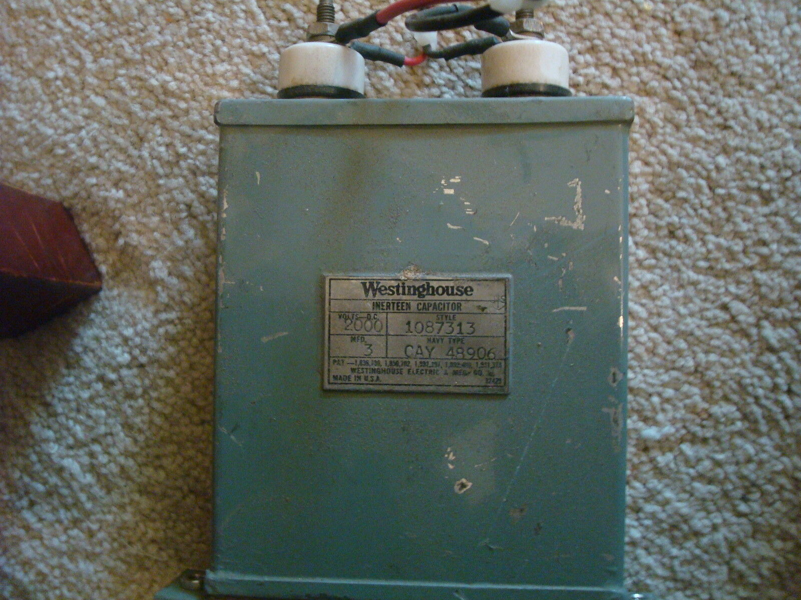 Vintage Westinghouse Inerteen Capacitor # 1087313 Navy Type#- CAY 48906 ... - $121.08