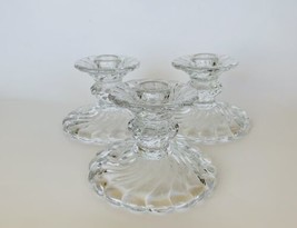 Fostoria Colony Crystal Glass Candlesticks Candle Holders Set Of 3 Vintage - £21.78 GBP