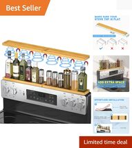 30" Magnetic Bamboo Shelf - Secure Spice Rack Organizer for Kitchen Esse... - $24.70