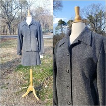 Y2K Vintage J.Jill grey speckle woolen skirt jacket 2pc suit size 8-10 new - $84.15