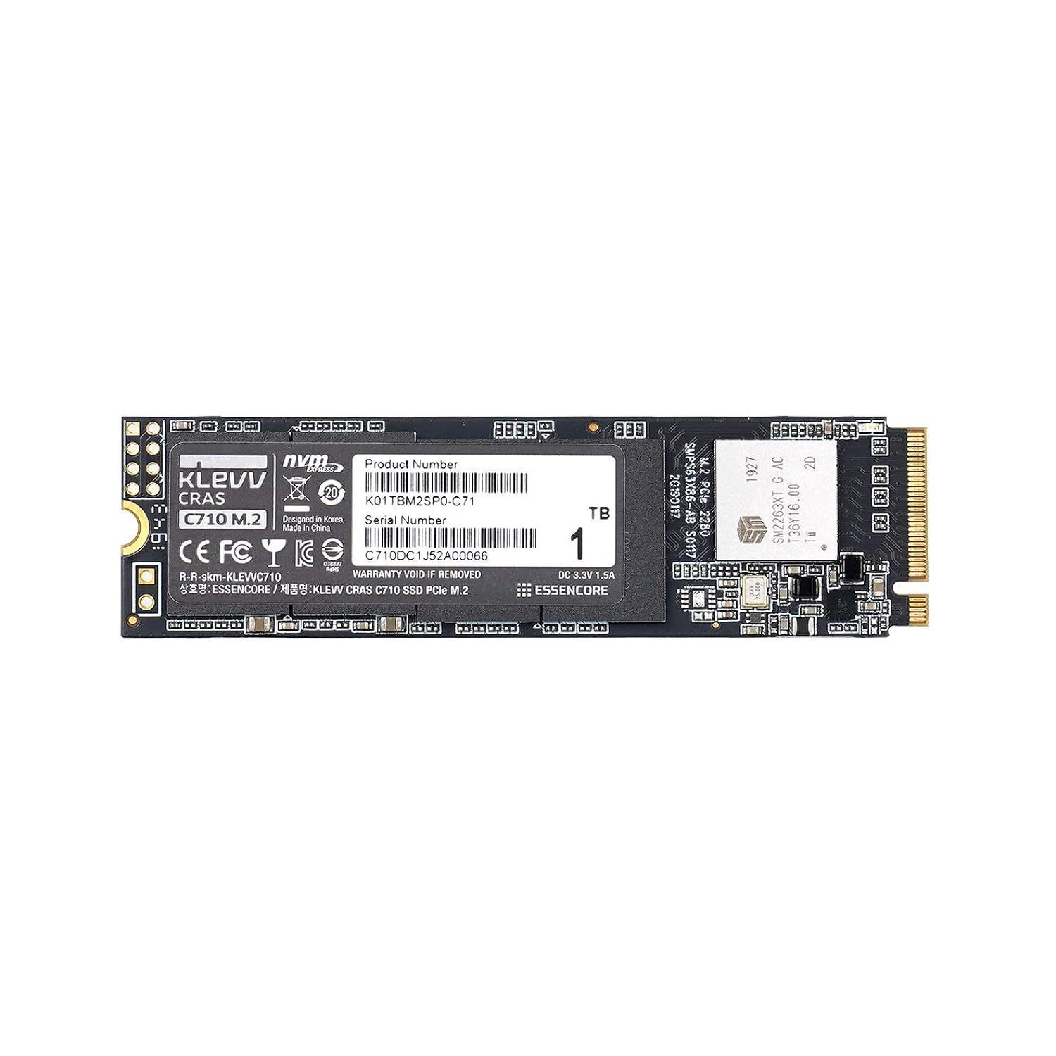 Primary image for KLEVV CRAS C710 M.2 SSD NVMe PCle Gen3 x4 1TB 3D TLC NAND R/W Up to 2100MB/s & 1