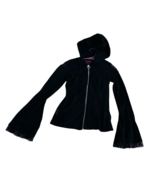 Tripp NYC Goth Alternative Black Full Zip Hoodie Jacket Sz S Women Flare... - $960.86 MXN