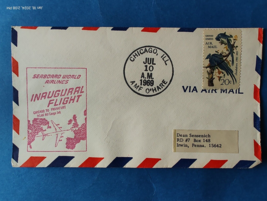 Air Mail First  Flight Seaboard world airlines Chicago O&#39;Hare  to Frankf... - £10.33 GBP