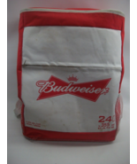 Budweiser Beer Cooler Bag Backpack Insulated Red White Zippered w/ Tag - $14.62