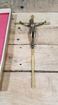 Vintage Hanging Crucifix Wall Cross Metal Religious Jesus 10 inches - £14.76 GBP
