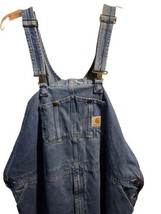 Vintage Carhartt Denim Overalls 54x30 Blue Jeans Workwear RO8 DNM 56x29 Fit EUC - £37.73 GBP