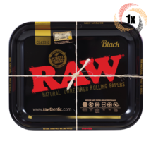 1x Tray Raw Large Size Metal Smoking Rolling Tray | Classic Black Design - £14.32 GBP