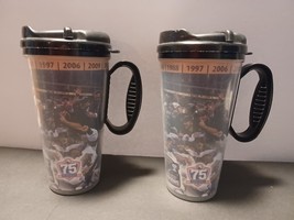 Hershey Bears Calder Cup Travel Cups Mugs w/Lids 75th anniversary Pair (2) - $29.06 CAD