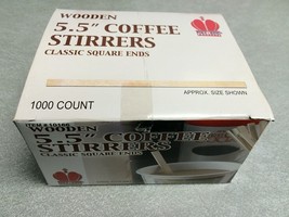 Goldmax 5.5&#39;&#39; Wood Coffee Stirrers (Square Ends) - 1000 Ct Box - £7.81 GBP