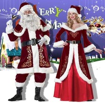 3/11pcs Set Santa Claus Mrs. Claus Cosplay Costume Suit Men Women Christmas - £39.72 GBP