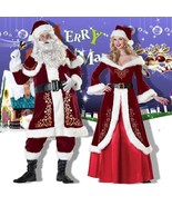 3/11pcs Set Santa Claus Mrs. Claus Cosplay Costume Suit Men Women Christmas - £39.82 GBP