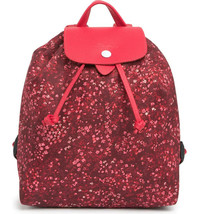 Longchamp Le Pliage Floral Leather-Trim Printed Backpack ~NEW~ Red - £178.05 GBP