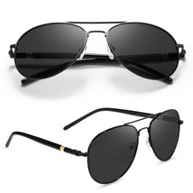 2 Pairs Fashion Aviator Sunglasses For Men - Classic Polarized Uv400 Pro... - £30.57 GBP