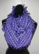 Hand Crochet Infinity Scarf/Neckwarmer #145 Purple/Lavender NEW - £12.49 GBP
