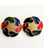 Art Deco Vintage Retro Fashion Buttons Leaf Multicolor Design XL 1 1/8&quot; - $27.34 CAD