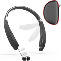 Bluetooth Neckband Headphones Wireless Lightweight Neck Headset with Retractable - £55.92 GBP