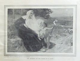 the Madonna of the woods by E. Veith, this is an actual 1894 antique Cosmopolita - £14.29 GBP