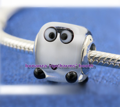925 Silver Square Moments Cartoon Face , Heart Melter Ice Cube Murano Ch... - $8.20